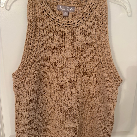 J. Crew Sweaters - J. Crew NWOT Pointelle Tan Sleeveless Sweater
